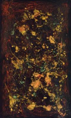 60" x 36" - technique mixte et phosphore sur bois, 2016