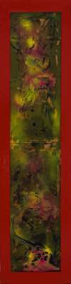 48" x 12" - techniques mixtes et cuivre* sur bois et cadre en cuivre*
