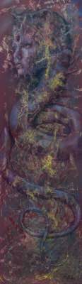 48" x 14" - techniques mixtes sur panneau